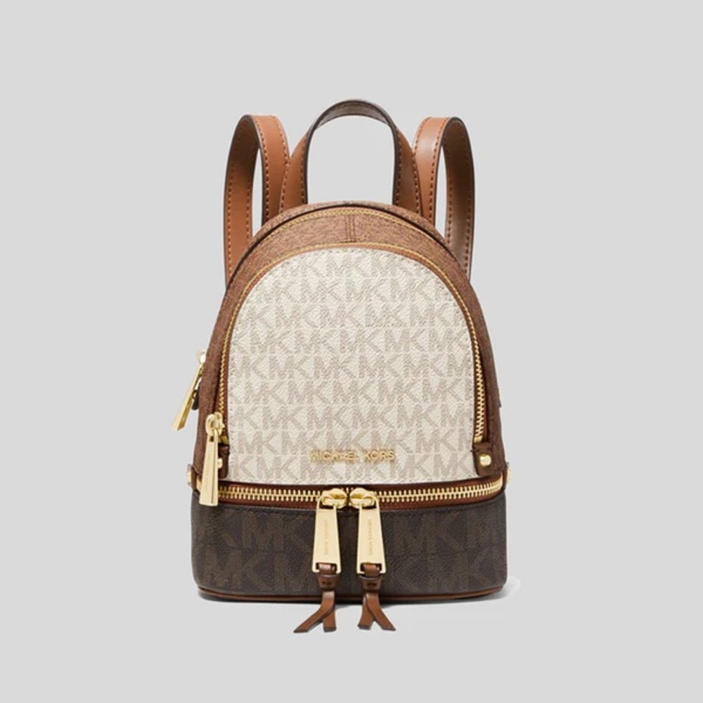 Michael Kors Rhea Mini Color-Block Logo Backpack Luggage Multi